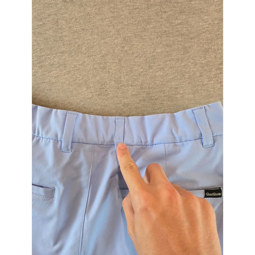 Good Good Golf Shorts Mens 28W Light Blue Performance Athletic Elastic Waist